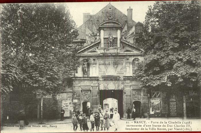 Nancy Lothringen Porte de la Citadelle Statue Duc Charle