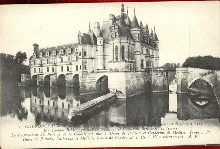 Chenonceaux Indre et Loire Chateau Schloss Thomas Bohier