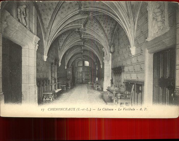 Chenonceaux Indre et Loire Chateau Le Vestibule Schloss