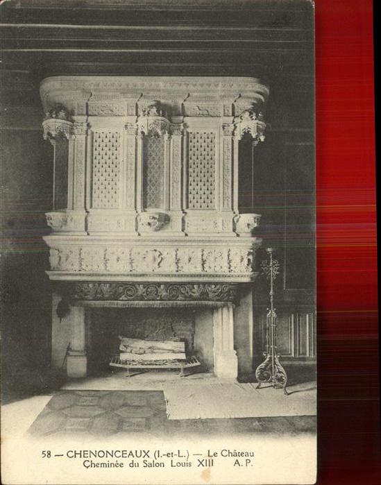 Chenonceaux Indre et Loire Chateau Cheminee du Salon Louis XIII
