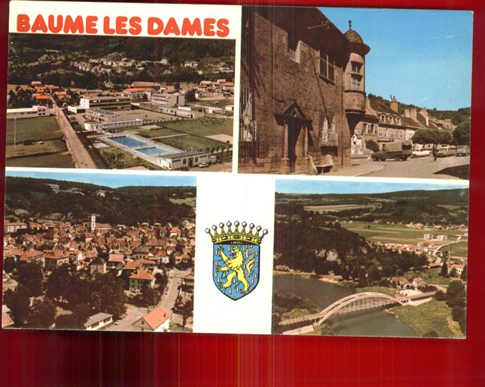 Baume-les-Dames Vue aerienne Piscine Pont Wappen