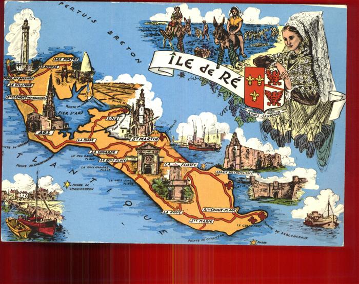 Ile de Re Übersichtskarte mit Sehenswürdigkeiten