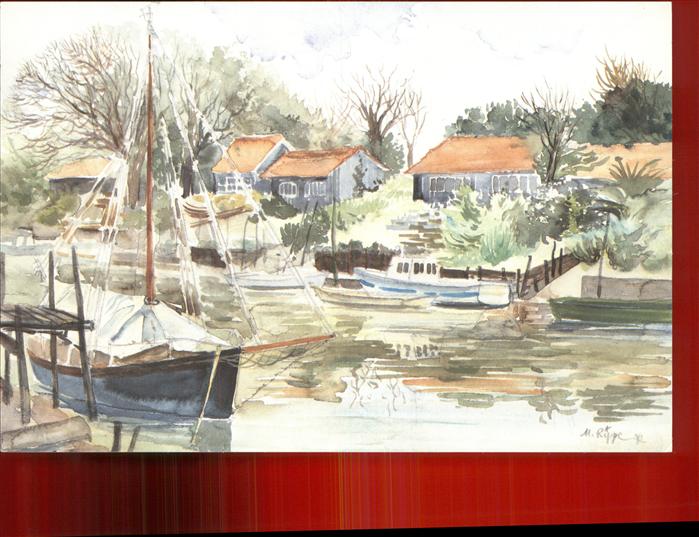 La Tremblade Les Cabanos ostreicoles Aquarelle de Mi