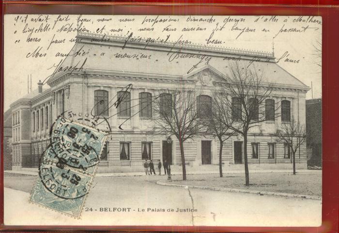 Strasbourg Alsace Palais de Justice Stempel auf AK