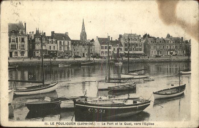 Le Pouliguen Port et Quai Eglise Bateau