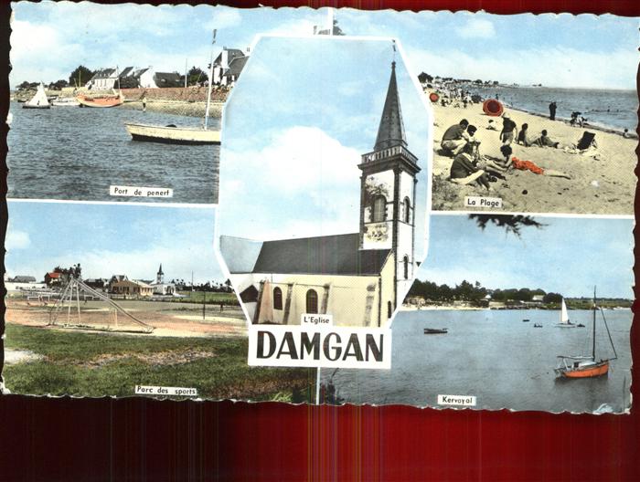 Damgan Port Plage Eglise Kervoyal Parc des spo