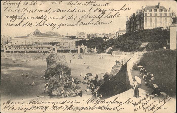 Biarritz Pyrenees Atlantiques Casino Municipal et le Grand Hotel Plag