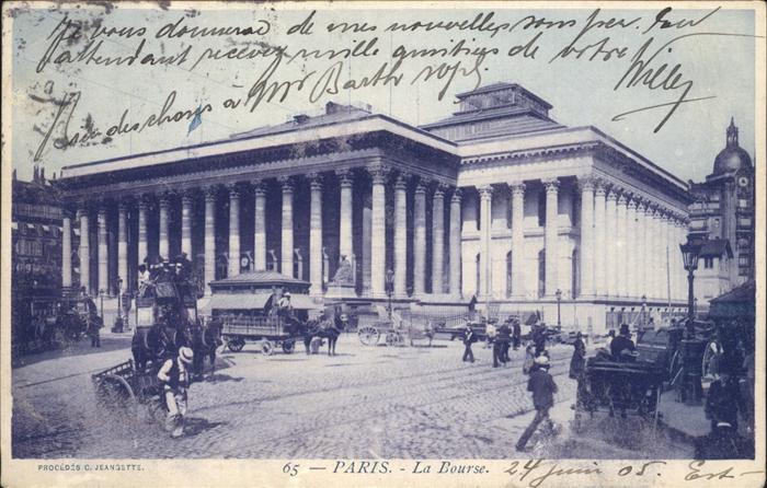 Paris La Bourse Pferdedroschke