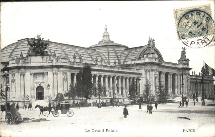 Paris Le Grand Palais Pferdedroschke Stempel