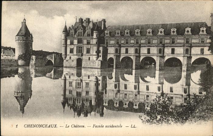Chenonceaux Indre et Loire Chateau Facade occidentale