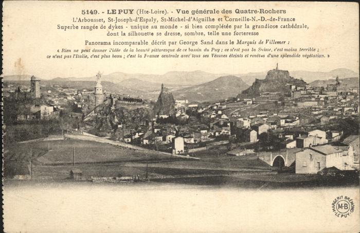 Le Puy-en-Velay Vue generale des Quatre Rochers