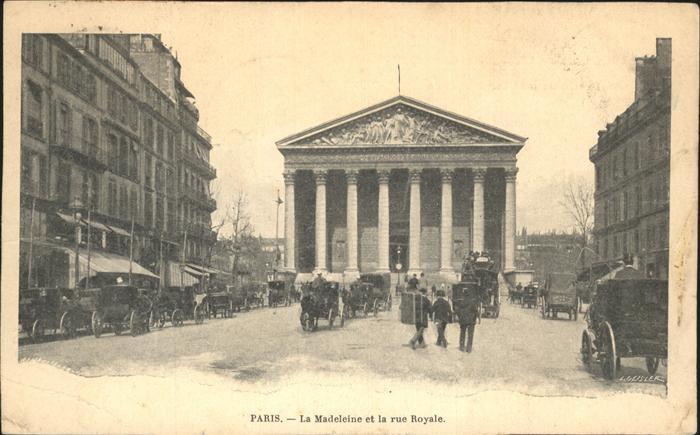 Paris La Madeleine et Rue Royale Pferdedrosch