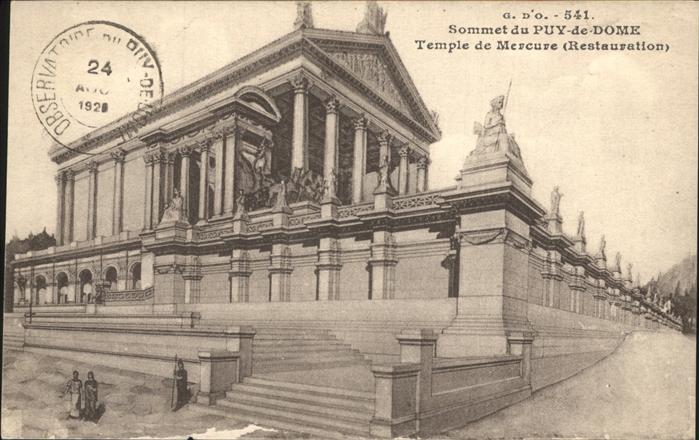 Puy-de-Dome Temple de Mercure Stempel auf AK