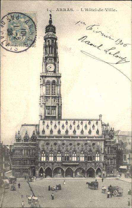 Arras Pas-de-Calais Hotel de Ville Stempel auf AK