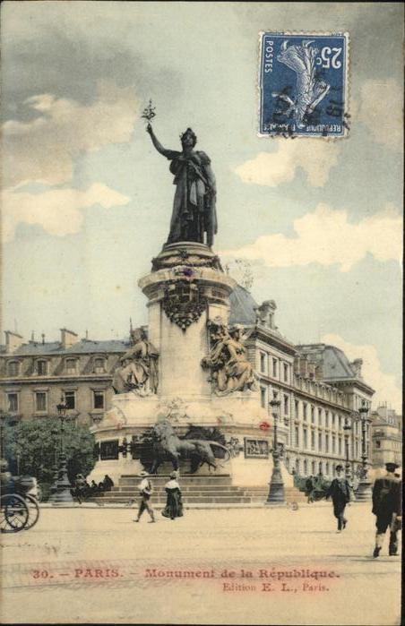 Paris Monument de la Republique Stempel auf A