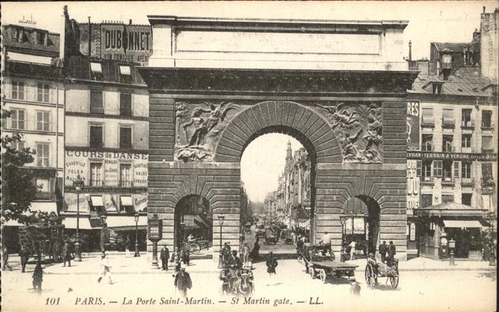 Paris La Porte Saint Martin Pferdefuhrwerk