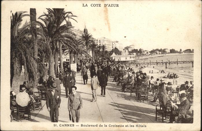 Cannes Alpes-Maritimes Boulevard de la Croisette et les Hotels