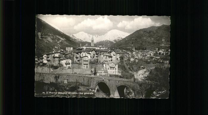 Saint-Martin-Vesubie Vue generale Pont et les Alpes