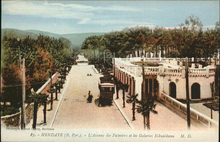 Hendaye Pyrenees Atlantiques Avenue des Palmiers et les Galeries Esk