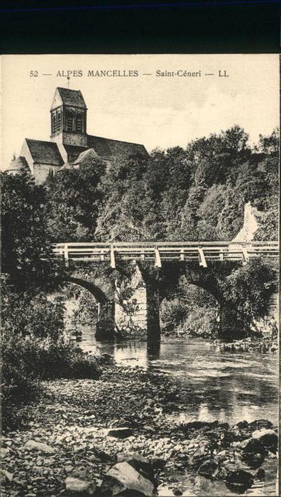 Saint-Ceneri-le-Gerei Au bord de la Sarthe Pont Eglise