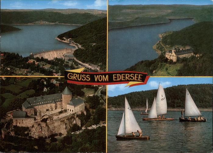 Staudamm Pumpspeicherkraftwerk Edersee Segelboote