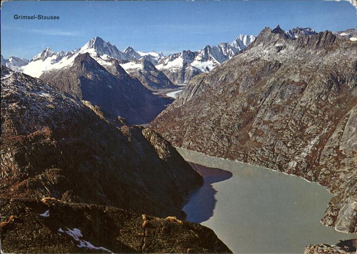 Staudamm Pumpspeicherkraftwerk Grimsel-Stausee Finsteraarhorn