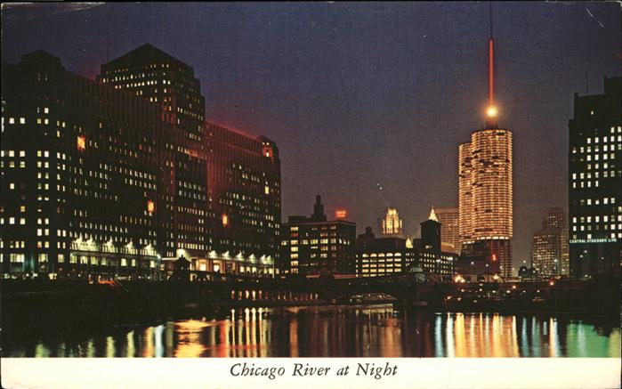Chicago Illinois River at night