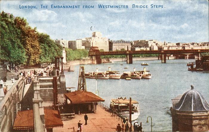 London Embankment from Westminster Bridge Steps