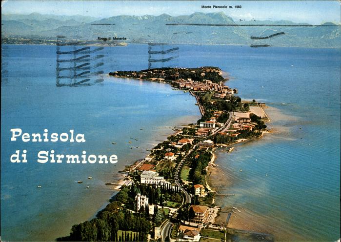 Sirmione Lago di Garda Penisola veduta aerea