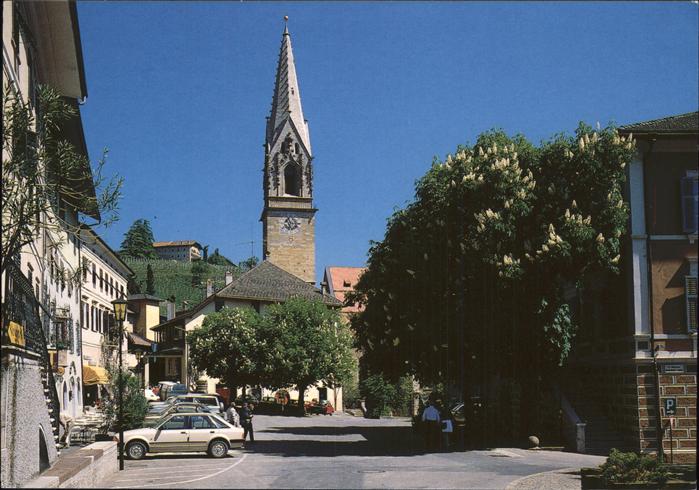 Tramin Weinstrasse Ortsansicht mit Kirche Suedtiroler Weinstrasse Strada del Vin