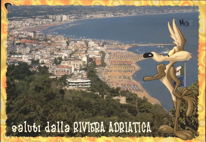 Cattolica Rimini Panorama Riviera Adriatica Spaggia Porto Strand Hafen Karikatur