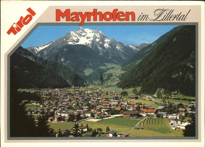 Mayrhofen Zillertal Gesamtansicht Blick auf Gruenberg