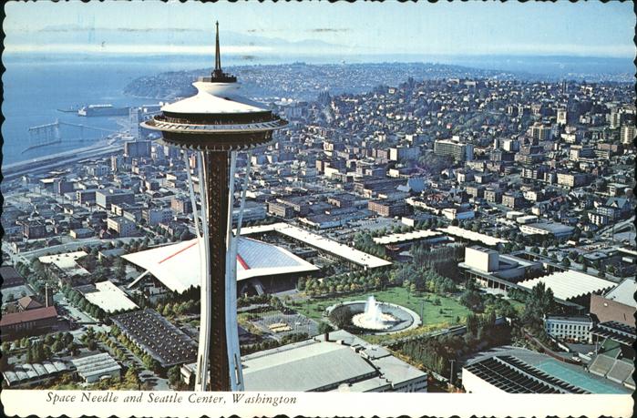 Seattle Space Needle and Seattle Center Fountain Stadium Exhibition Hall Elliot
