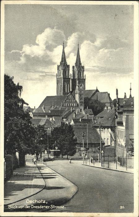 Oschatz Blick von Dresdener Strasse Kirche