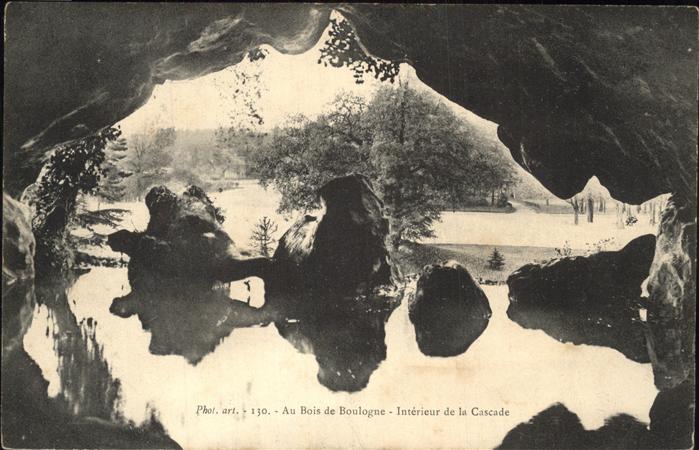 Hoehlen Caves Grottes Bois de Boulogne Cascade