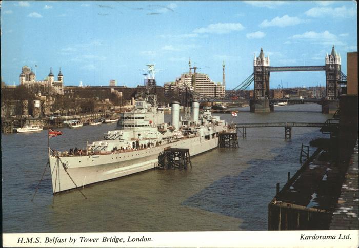 Schiffe Ships Navires H.M.S. Belfast Tower Bridge London