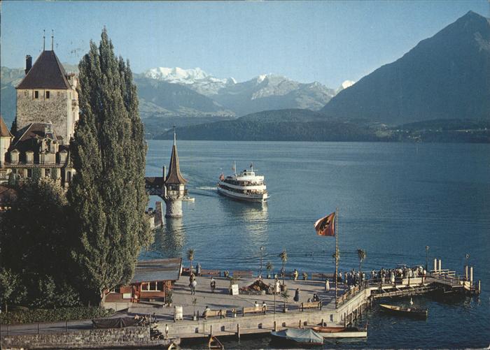 Schiffe Ships Navires Oberhofen Thunersee Schloss