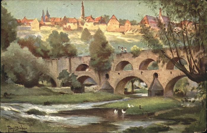 Binder Tony Nr. 12 Rothenburg Tauber Die Doppelbrüc