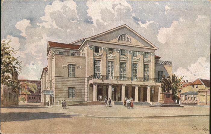 Kuenstlerkarte Nr. 1001 Weimar Deutsches Nationaltheat