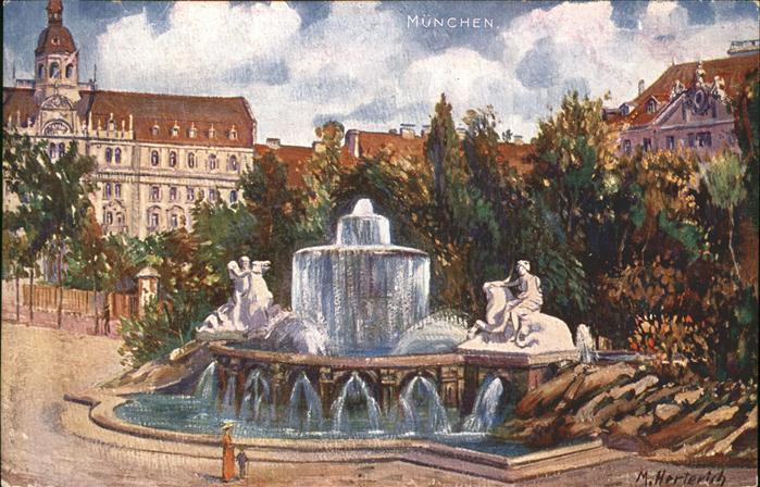 Kuenstlerkarte Nr. 135 M. Herterich München Wittelsbac