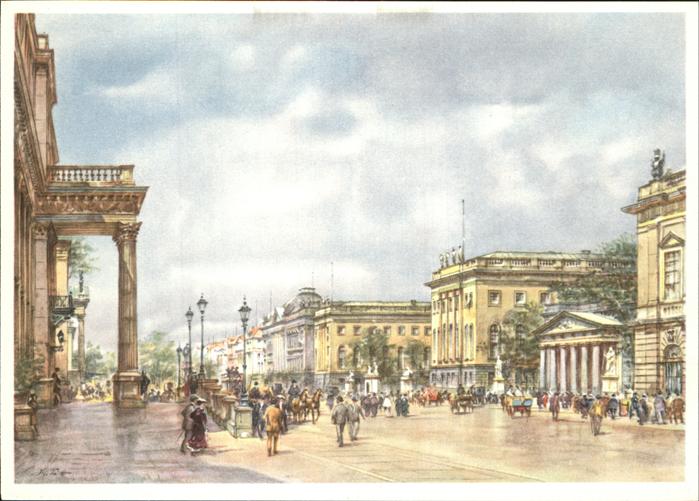 Kuenstlerkarte Wolfgang Tritt Berlin Linden/Partie Uni