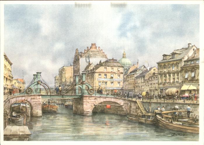 Kuenstlerkarte Wolfgang Tritt Berlin Jungfernbrücke