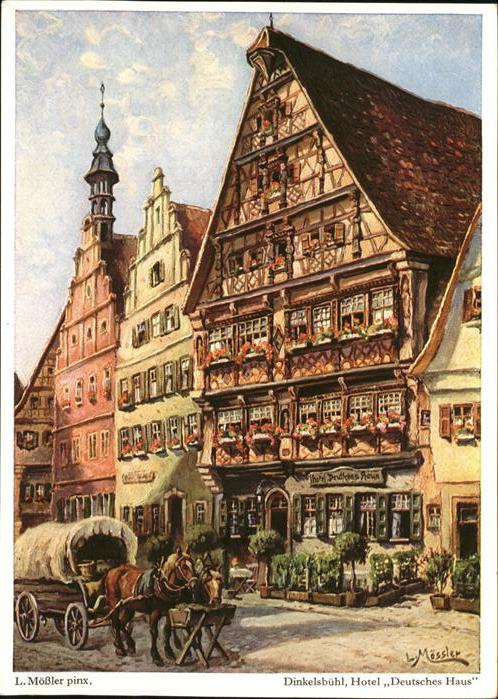 Moessler L. Dinkelsbühl Hotel Deutsches Haus Pferde