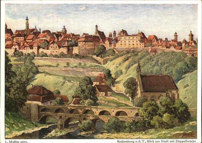 Moessler L. Rothenburg-Tauber Dopplebrücke