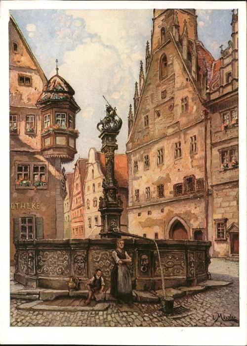 Moessler L. Rothenburg-Tauber St.-Georg-Brunnen Rat