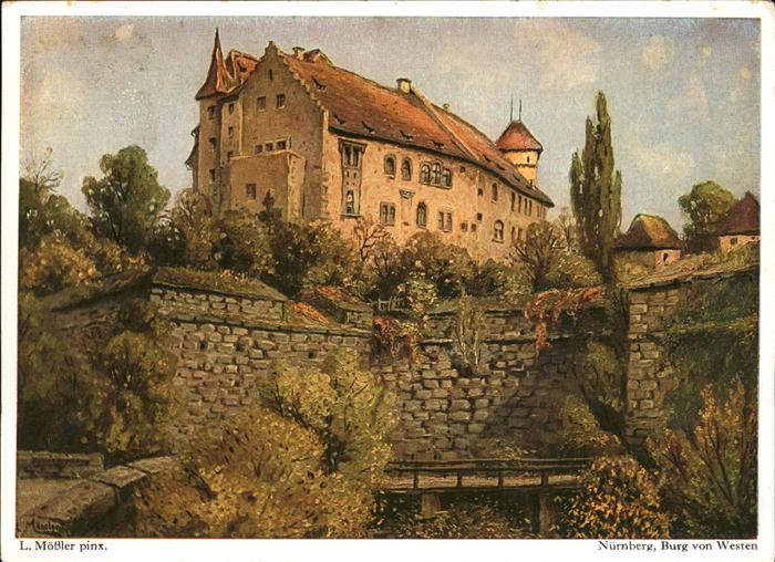 Moessler L. Nürnberg Burg von Westen