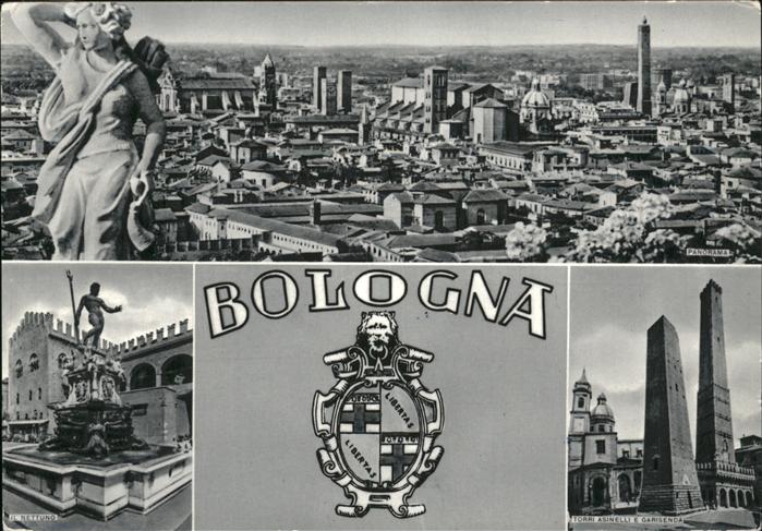 Bologna Panorama Il Nettuno Torri Asinelli e Ga