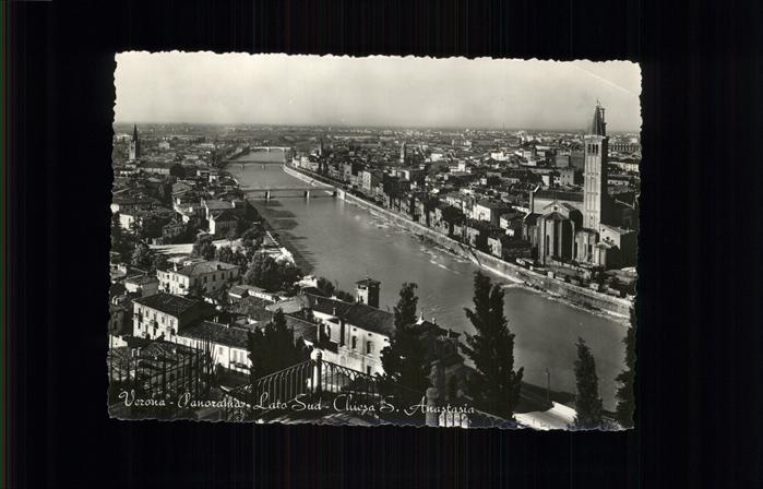 Verona Veneto Panorama Lato Sud Chieasa San Anastasia