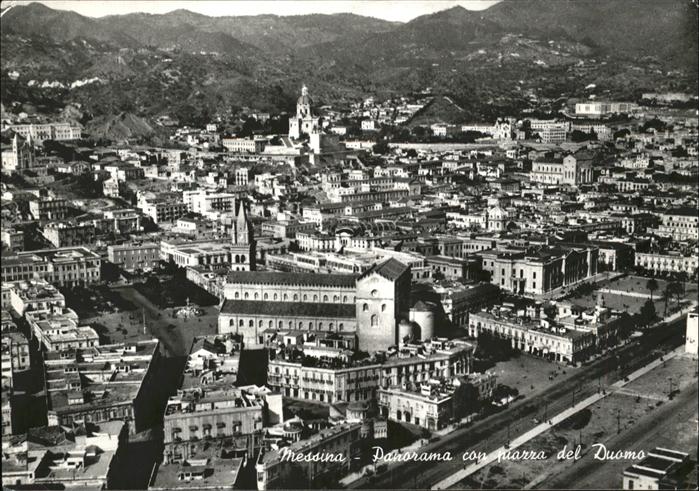 Messina Panorama dall aereo con Piazza del Duom