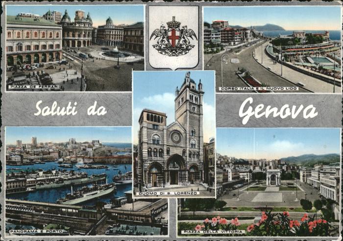 Genova Genua Liguria Piazza de Ferrari Corso Italia Panorama